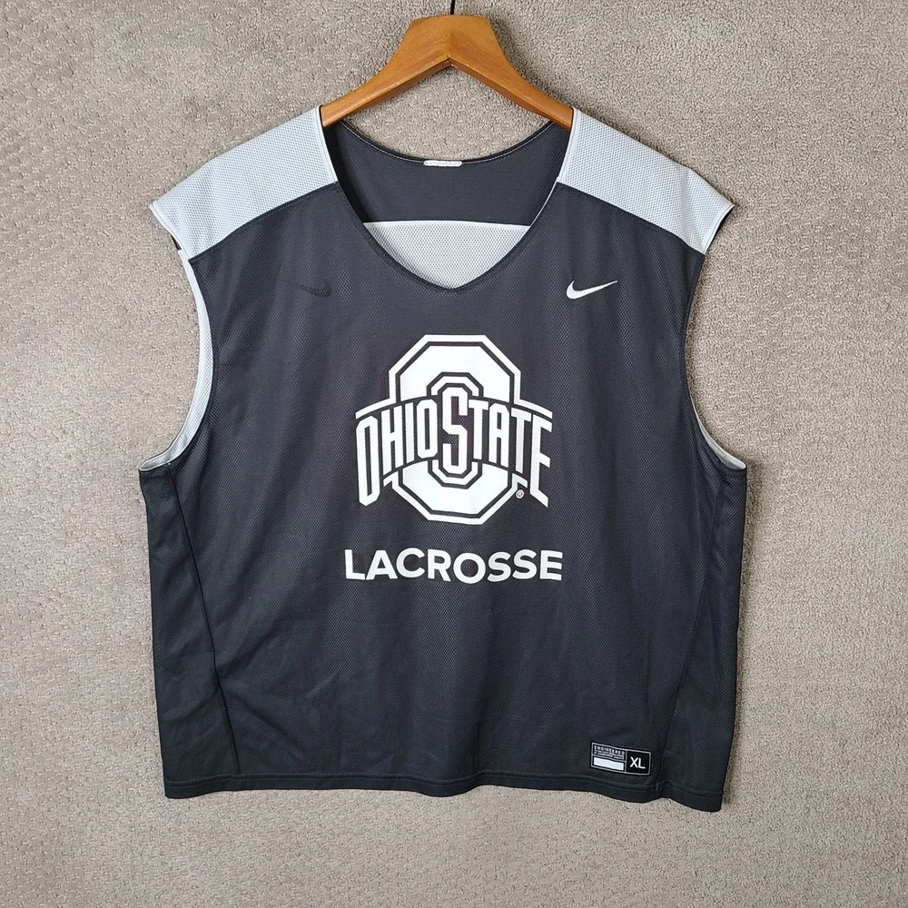Nike Jersey Mens XL Black Reversible Ohio State Lacrosse Mesh Athletic Tank